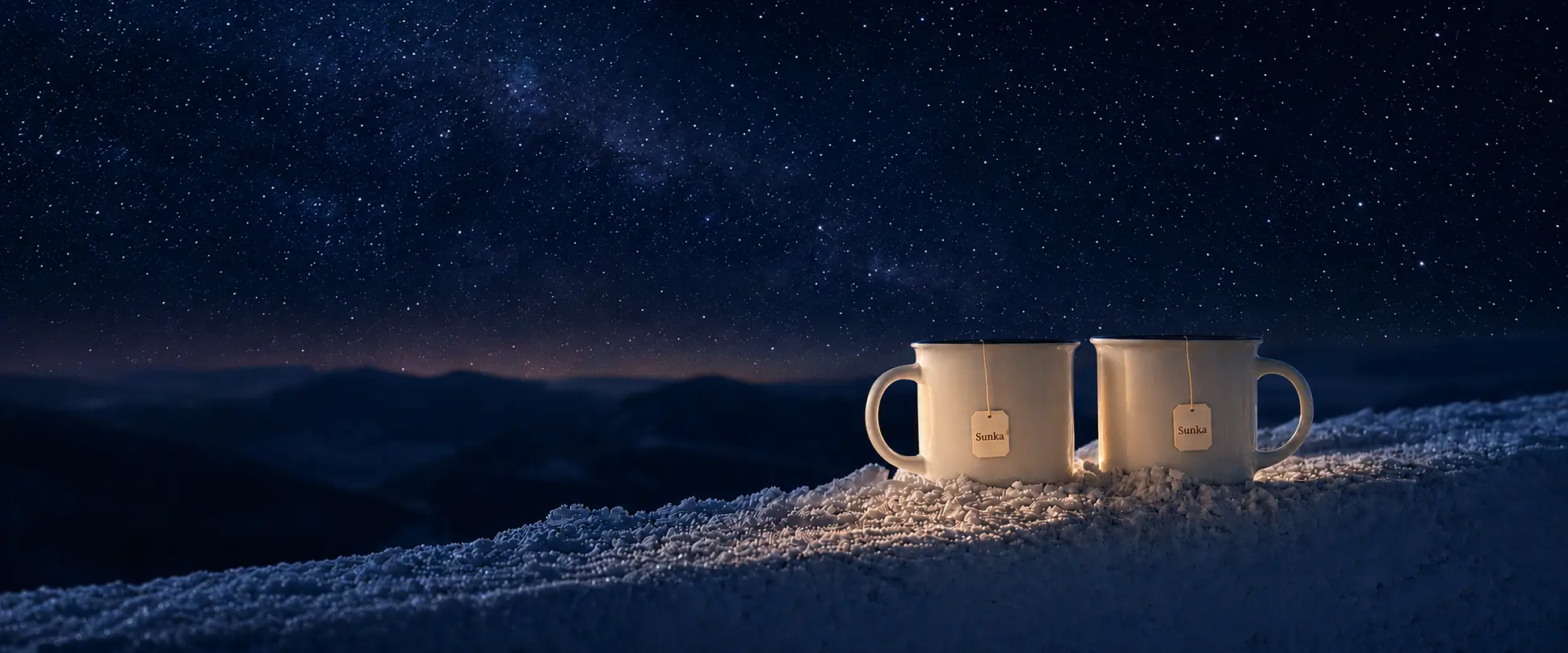 Tazas de infusion SUNKA en un paisaje andino